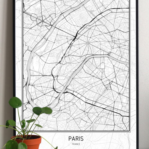 Plakát - mapa města - PAŘÍŽ 50x70 cm