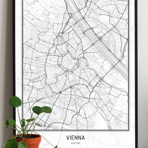Plakát - mapa města - VÍDEŇ 50x70 cm