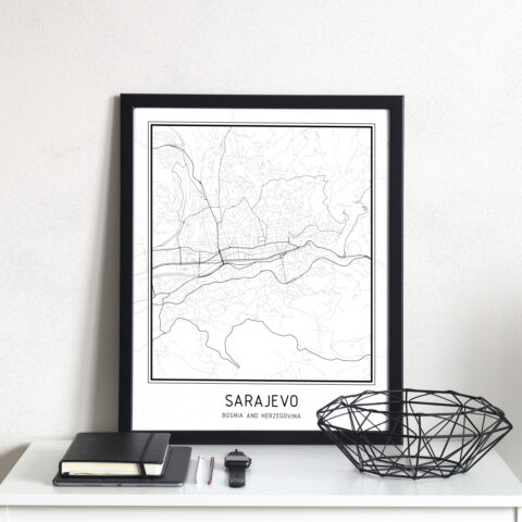 Plakát - mapa města - Sarajevo