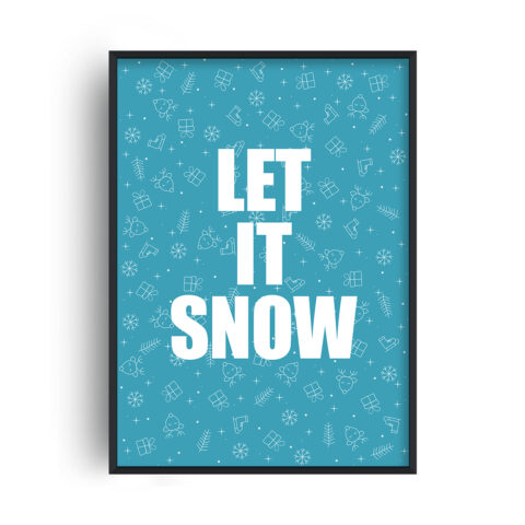 Vánoční plakát - Let it snow (modrý)