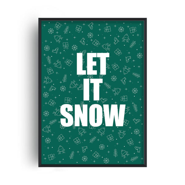 Vánoční plakát - Let it snow (zelený)