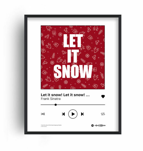 Vánoční plakát - píseň Let it snow (červený)