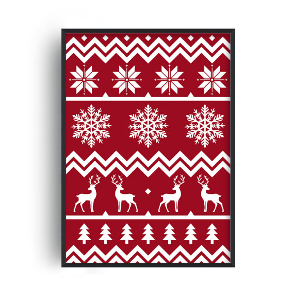 Vánoční plakát - svetr (červený)