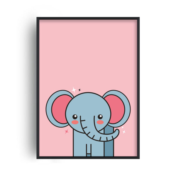 Slon (růžové pozadí)